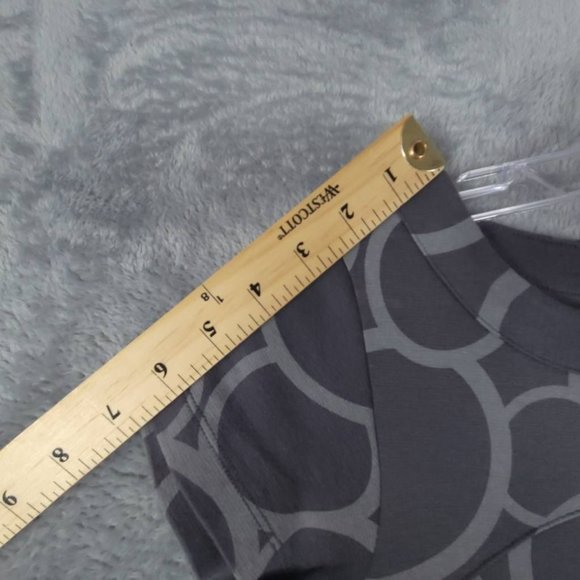 H&M Womens Dress A Line Gray Geometric Mini Jewel Neck Short‎ Sleeve Retro 4 - Picture 5 of 6